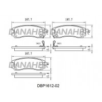 DBP1612-02 DANAHER Комплект гальмівних колодок дисковий гальм