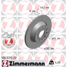 100.3315.20 ZIMMERMANN Гальмівний диск