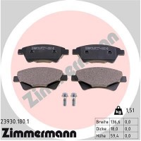 23930.180.1 ZIMMERMANN Комплект гальмівних колодок дисковий гальм