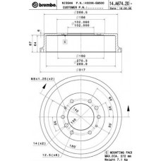 14.A674.20 BREMBO Гальмівний барабан