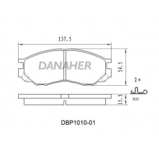 DBP1010-01 DANAHER Комплект гальмівних колодок дисковий гальм
