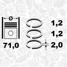 R1010600 ET ENGINETEAM Комплект поршневих кілець
