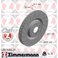 400.3684.20 ZIMMERMANN Гальмівний диск