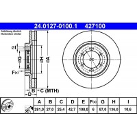 24.0127-0100.1 ATE Гальмівний диск