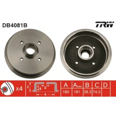 DB4081B TRW Гальмівний барабан