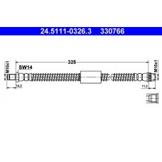 24.5111-0326.3 ATE Гальмівний шланг