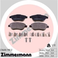 23600.190.2 ZIMMERMANN КомплеК т гальмівних колодок, дискове гальмо