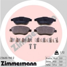 23600.190.2 ZIMMERMANN КомплеК т гальмівних колодок, дискове гальмо