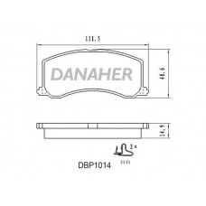 DBP1014 DANAHER Комплект гальмівних колодок дисковий гальм