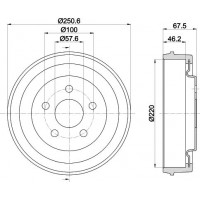 8DT 355 303-281 HELLA Гальмівний барабан