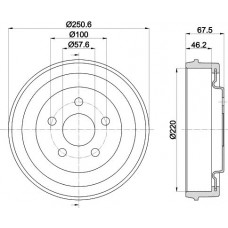 8DT 355 303-281 HELLA PAGID Гальмівний барабан