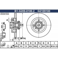 B1.G209-0100.2 GALFER Гальмівний диск