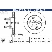 B1.G210-0279.1 GALFER Гальмівний диск