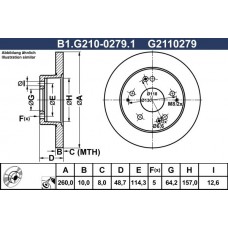 B1.G210-0279.1 GALFER Гальмівний диск