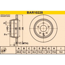 BAR10228 BARUM Гальмівний диск