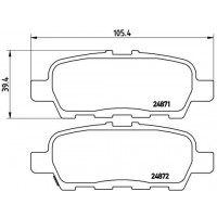 P 56 068 BREMBO Комплект гальмівних колодок дисковий гальм