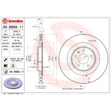 09.B969.11 BREMBO Гальмівний диск