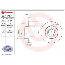 08.4874.14 BREMBO Гальмівний диск