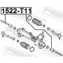 1522-T11 FEBEST Осьовий шарнір рульова тяга
