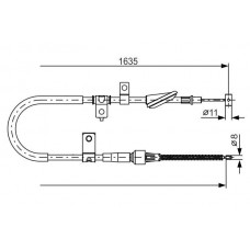 1 987 482 258 BOSCH Тросик, cтояночный тормоз