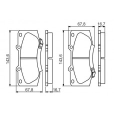0 986 495 352 BOSCH Комплект гальмівних колодок дисковий гальм