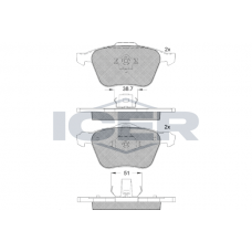 181551 ICER Комплект гальмівних колодок дисковий гальм