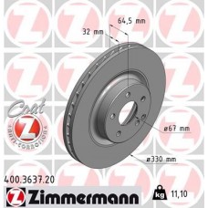 400.3637.20 ZIMMERMANN Гальмівний диск