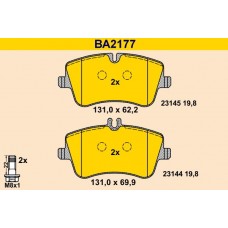 BA2177 BARUM Комплект гальмівних колодок дисковий гальм