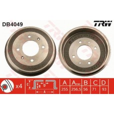 DB4049 TRW Гальмівний барабан