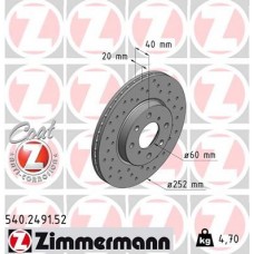 540.2491.52 ZIMMERMANN Гальмівний диск