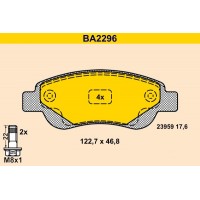 BA2296 BARUM Комплект гальмівних колодок дисковий гальм