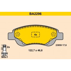 BA2296 BARUM Комплект гальмівних колодок дисковий гальм