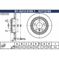 B1.G212-0189.1 GALFER Гальмівний диск