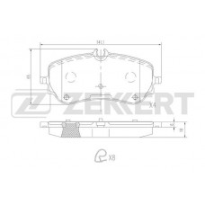 BS-1841 ZEKKERT Комплект гальмівних колодок дисковий гальм