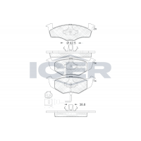181590 ICER Комплект гальмівних колодок дисковий гальм