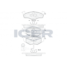 181590 ICER Комплект гальмівних колодок дисковий гальм