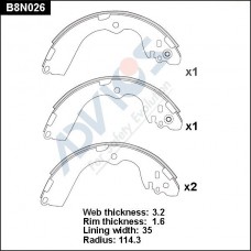 B8N026 ADVICS Комплект гальмівних колодок