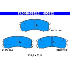 13.0460-5932.2 ATE Комплект гальмівних колодок дисковий гальм