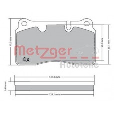 1170366 METZGER Комплект гальмівних колодок дисковий гальм