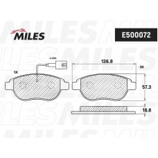 E500072 MILES Комплект гальмівних колодок дисковий гальм