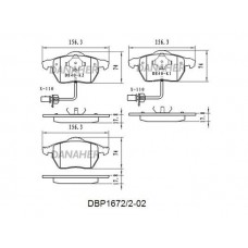 DBP1672/2-02 DANAHER Комплект гальмівних колодок дисковий гальм