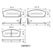DBP687/1 DANAHER Комплект гальмівних колодок дисковий гальм