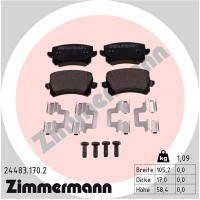 24483.170.2 ZIMMERMANN Комплект гальмівних колодок дисковий гальм