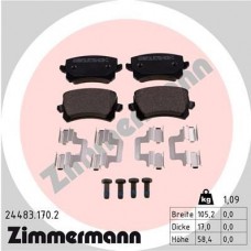 24483.170.2 ZIMMERMANN Комплект гальмівних колодок дисковий гальм