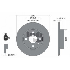 BDS1492 BENDIX Braking Гальмівний диск