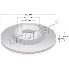408 553 TOPRAN Гальмівний диск