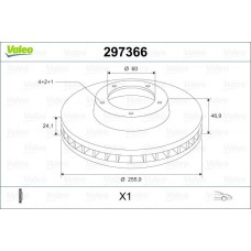 297366 VALEO Гальмівний диск