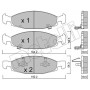 22-0525-0 METELLI Комплект гальмівних колодок дисковий гальм