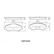 DBP2485 DANAHER Комплект гальмівних колодок дисковий гальм