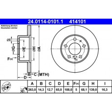 24.0114-0101.1 ATE Гальмівний диск